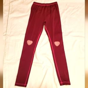 L.L.Bean leggings. Heart patches